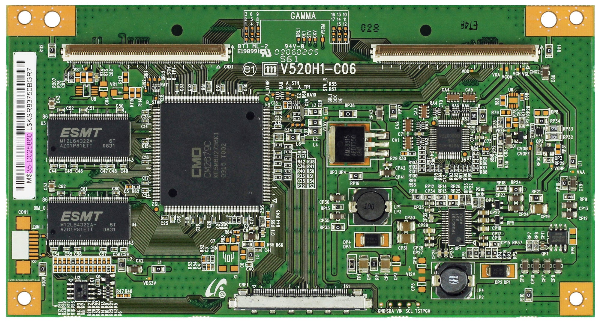 Samsung 35-D025860 T-Con Board (V520H1-C06)