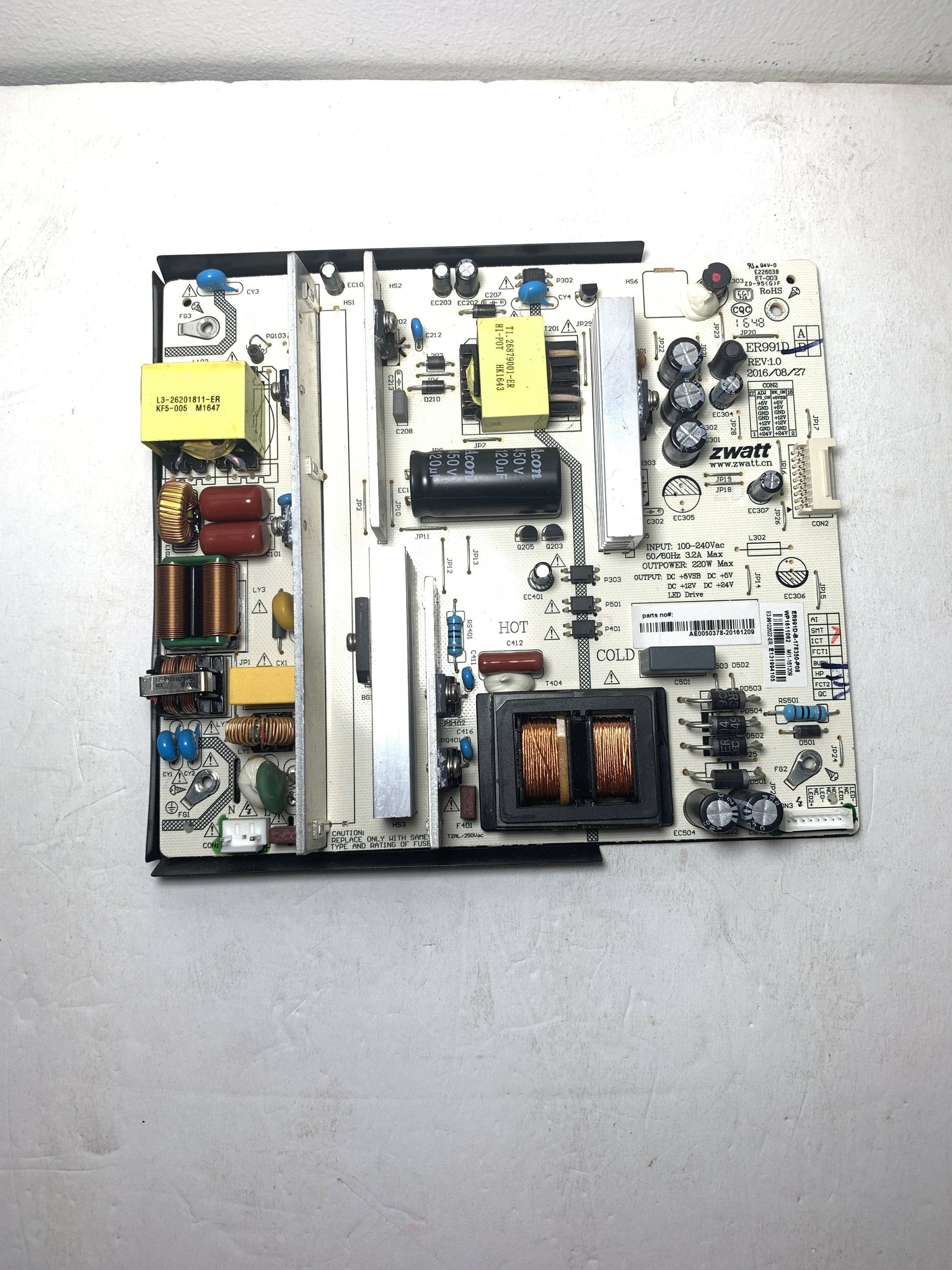 RCA AE0050378 Power Supply / LED Board